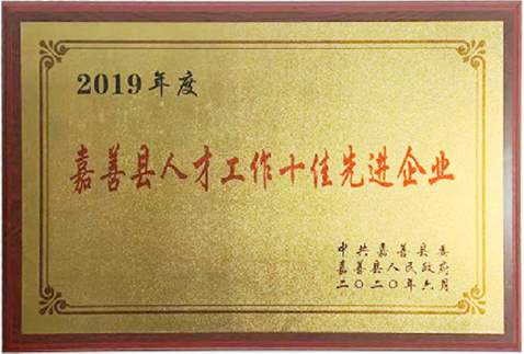 2019 Top Ten Advanced Enterprises sa Jiashan County Talent Work